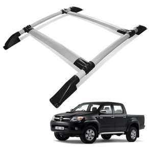 Rack De Teto Bagageiro Hilux 2005 a 2015 Tubolar Prata