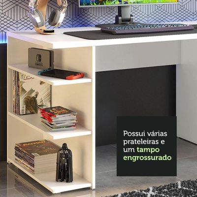 Mesa Para Computador Gamer e Painel Tv Branco/preto