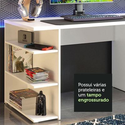 Mesa Para Computador Gamer e Painel Tv Branco