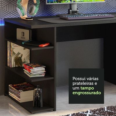 Mesa Para Computador Gamer e Painel Tv Preto/rustic