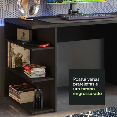Mesa Para Computador Gamer e Painel Tv Preto