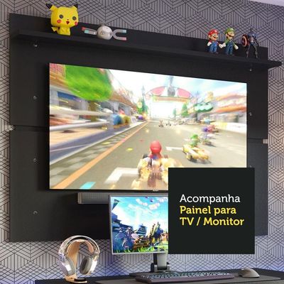 Mesa Para Computador Gamer e Painel Tv Preto