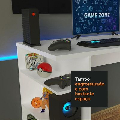 Mesa Para Computador Gamer e Painel Até 58 Madesa Branco
