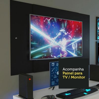 Mesa Para Computador Gamer e Painel Até 58 Madesa Branco