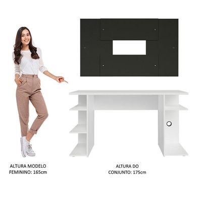 Mesa Para Computador Gamer e Painel Até 58 Madesa Branco