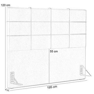 Cabeceira Cama Box Casal King 195 cm Roma W01 Linho Cru - Lyam