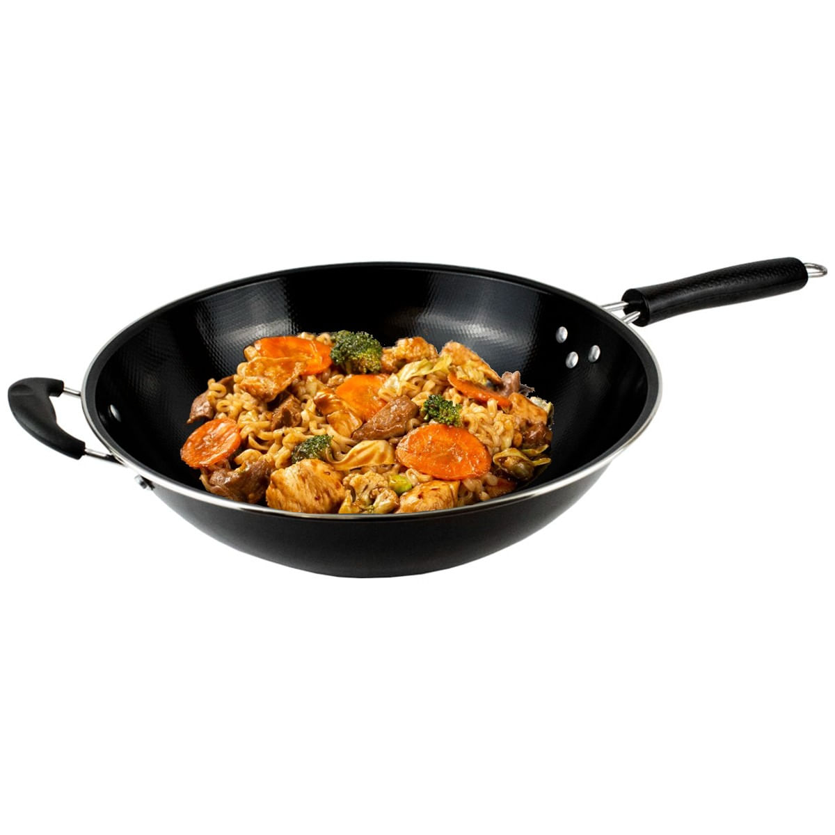 Frigideira Ferro Inox Antiaderente Profissional Wok Restaurante 34 cm Fratelli