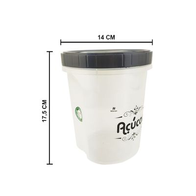Pote de Açúcar Nitron Acoplado Redondo com Tampa Rosca 2L