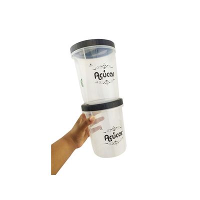 Pote de Açúcar Nitron Acoplado Redondo com Tampa Rosca 2L