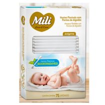Cotonete Hastes Flexiveis 1 caixa c/ 75 unidades Biodegradável - MILI