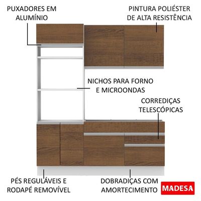 Cozinha Compacta Glamy Lívia 6 Portas 2 Gavetas Madesa