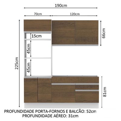 Cozinha Compacta Glamy Lívia 6 Portas 2 Gavetas Madesa