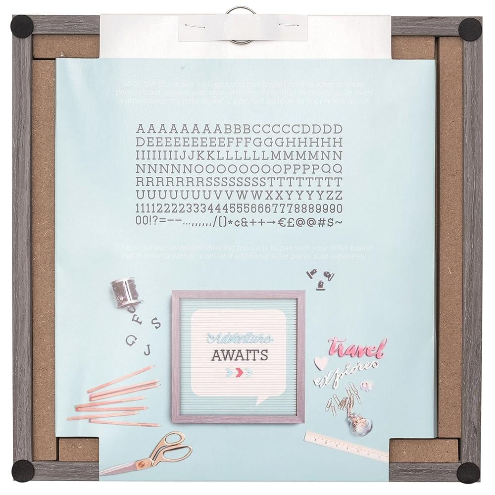 Quadro Letreiro/Letterboard rosa com preto DCWV - 30x30cm - 188 letras