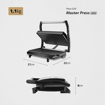 Sanduicheira E Grill Mondial Press Antiaderente Preto/inox 220 V