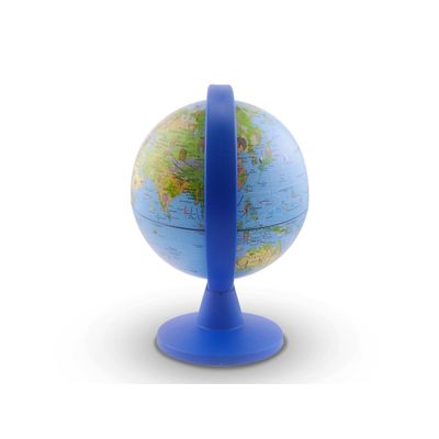 Globo Terrestre Mini Safari Animais Ilustrados Pontos Turísticos dos Países 16 CM Azul Tecnodidattica