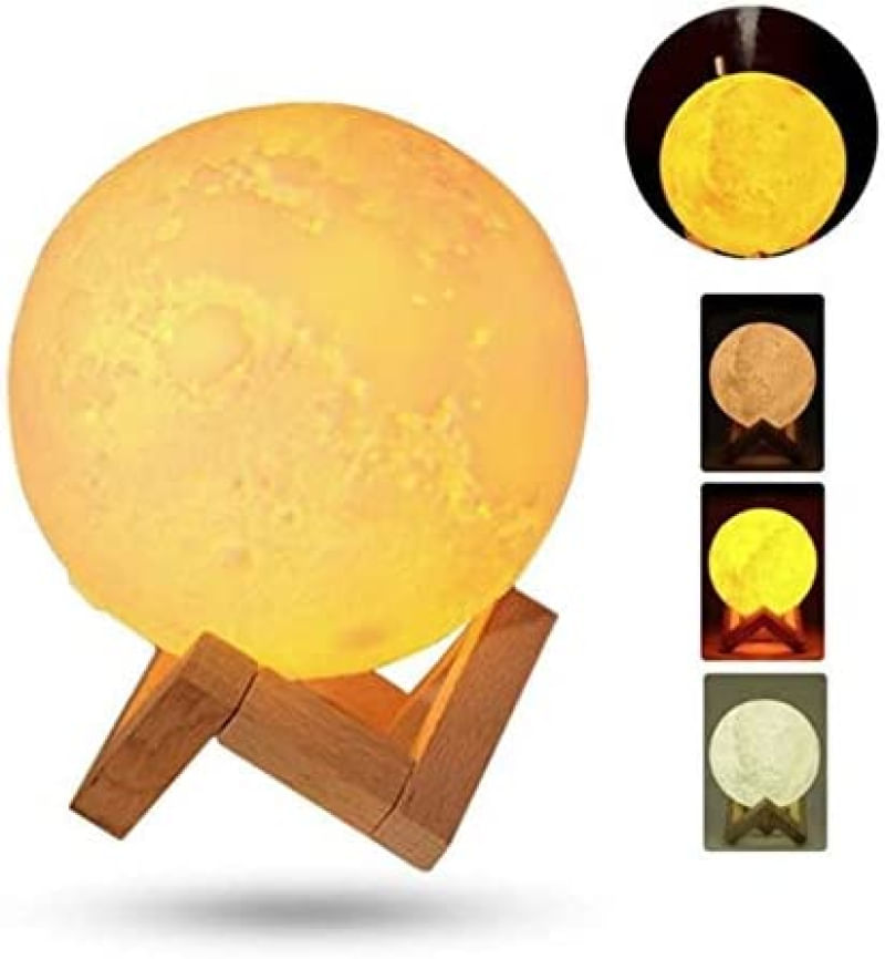 Luminária e Umidificador Lua Cheia 3D Grande (880ml)
