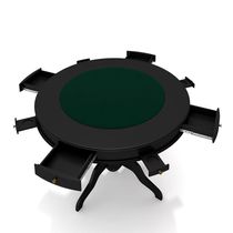 Conjunto Mesa de Jogos Carteado Bellagio Tampo Reversível e 4 Cadeiras Madeira Poker Base Estrela PU Grafite/Preto G42 - Gran Belo