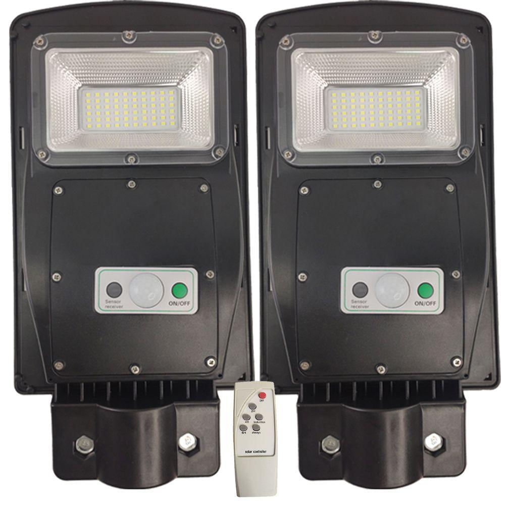 Luminaria Solar Poste 60w Led 2 Und Sensor De Movimento