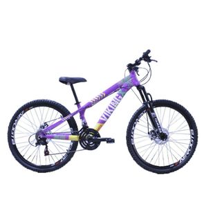 Bicicleta Vikingx Aro 26 Câmbios Importado 21v Aero Lilas Amarelo