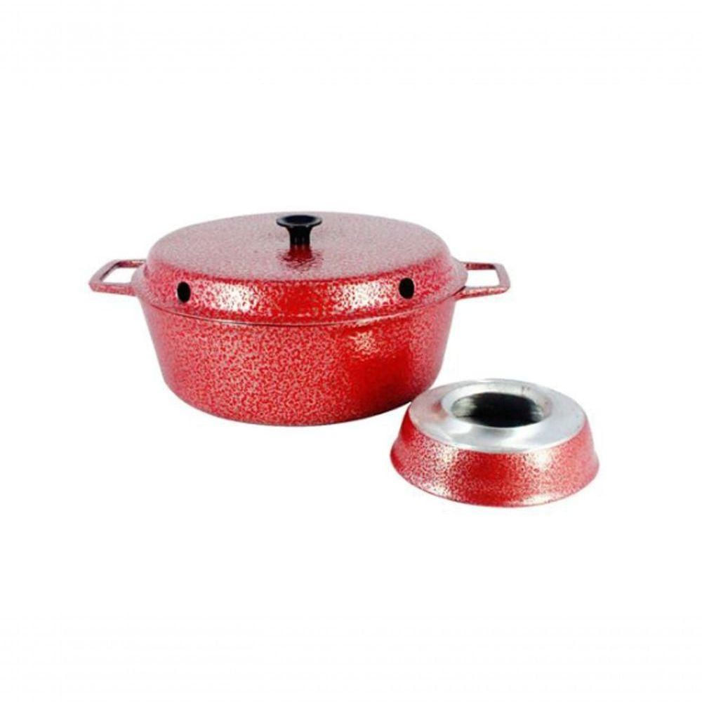 Forma Para Bolo Craqueada Com Cone Alumínio 24Cm Vermelho