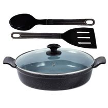 Frigideira Preto Liso Antiaderente Cerâmica Talher 02 AA30cm