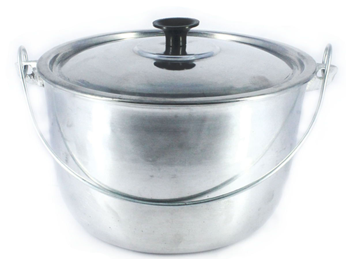 Caldeirão de Alumínio Polido Alça Galvanizada 14cm