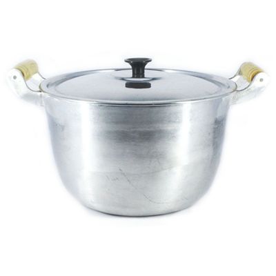 Caldeirão Alumínio Fundido Polido Alça de Madeira 12cm