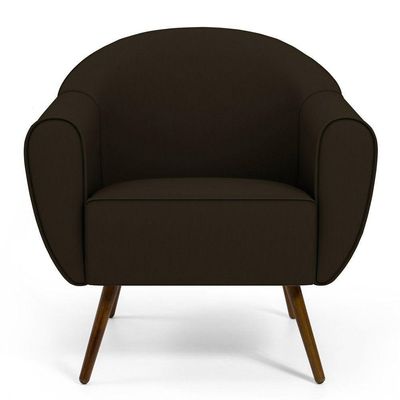 Kit 02 Poltronas Decorativas com Pés Palito Nina D02 Corano Marrom C-34 - Lyam Decor