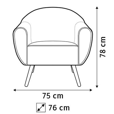 Kit 02 Poltronas Decorativas com Pés Palito Nina D02 Corano Marrom C-34 - Lyam Decor