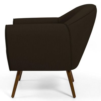 Kit 02 Poltronas Decorativas com Pés Palito Nina D02 Corano Marrom C-34 - Lyam Decor
