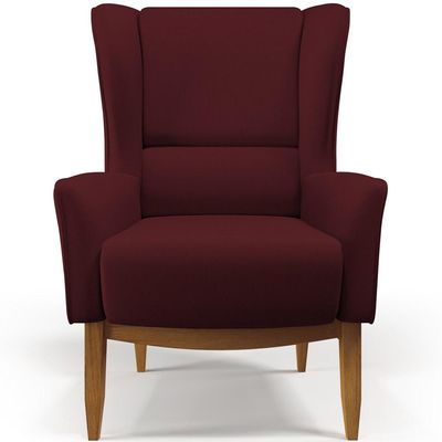 Kit 02 Poltronas Decorativas Sala Estar Milena D02 Base de Madeira Veludo Marsala C-278 - Lyam Decor