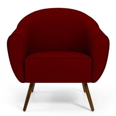 Kit 02 Poltronas Decorativas com Pés Palito Nina D02 Veludo Marsala C-278 - Lyam Decor