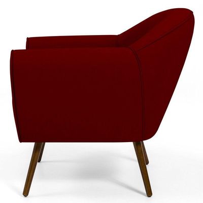 Kit 02 Poltronas Decorativas com Pés Palito Nina D02 Veludo Marsala C-278 - Lyam Decor