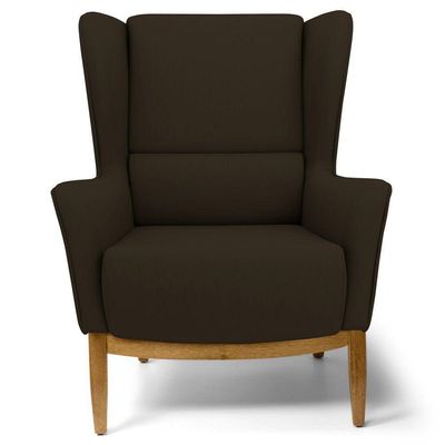 Kit 2 Poltronas Decorativas Sala de Estar Milena D02 Base de Madeira Corano Marrom C-34 - Lyam Decor