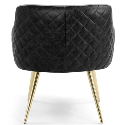Kit 02 Poltronas Pés Palito D'Ouro Jade D02 Linho Cinza D-315 Tressê Corano Preto - Lyam Decor
