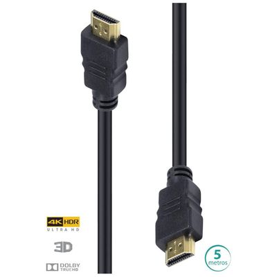 Cabo HDMI 2.0 4K ULTRA HD 3D Conexao ETHERNET 5 Metros - H20-5
