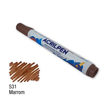 Caneta Marcador Para Tecido Acrilpen Marrom