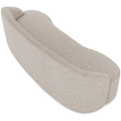 Sofá 3 Lugares Curvo Sala de Estar Living Lótus D02 Linho Bege 180 cm D-463 - Lyam Decor