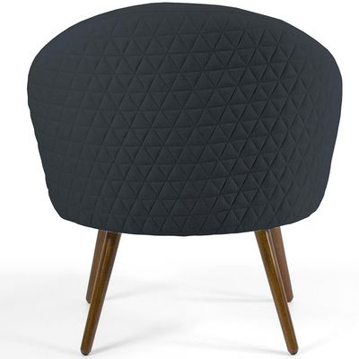Kit 02 Poltronas Decorativas Fixa Pés Palito Rafa D02 Tressê Linho Chumbo D-465 - Lyam Decor