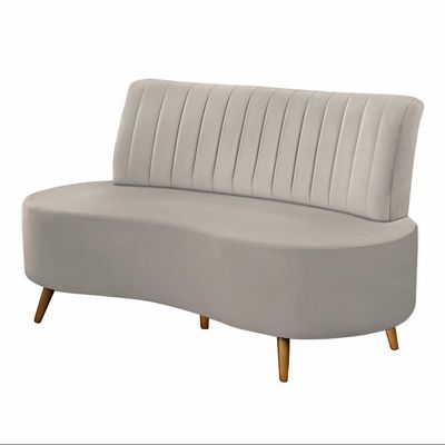 Sofá Decorativo 1,60M 2 Lugares Katara Veludo Bege - Gran Belo