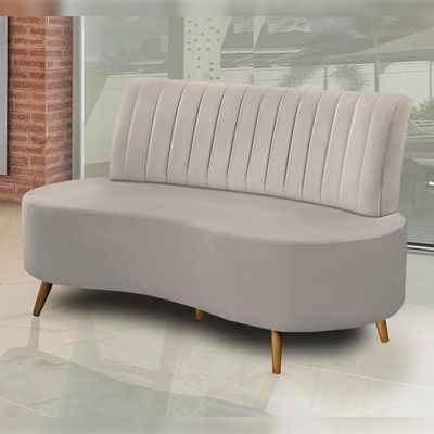 Sofá Decorativo 1,60M 2 Lugares Katara Veludo Bege - Gran Belo