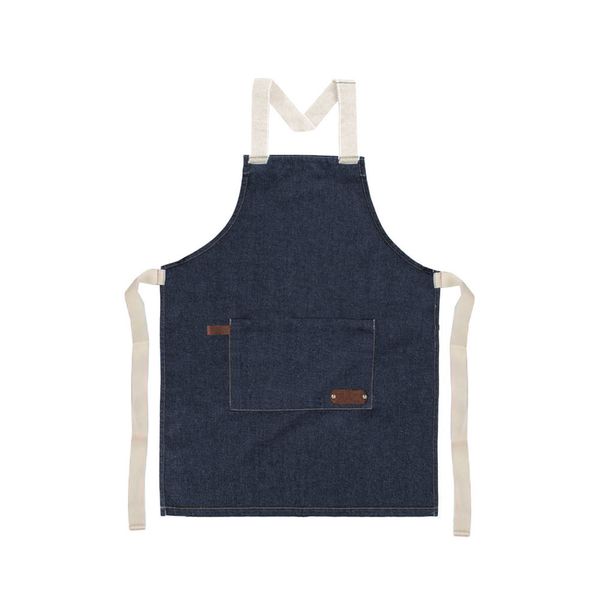 Avental Jeans Azul Alça Algodao Cru Cozinha Bar Jardinagem 1un