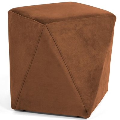 Kit 02 Puffs Decorativo Para Sala de Estar Ametista D02 Veludo Telha C-262 - Lyam Decor