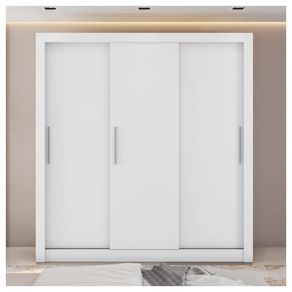 Guarda Roupa 3 Portas 2 Gavetas New Glass Branco Caemmun