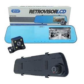 Câmera De Ré + Frontal C/ Gravação + Espelho Retrovisor Lcd KNUP KPS103