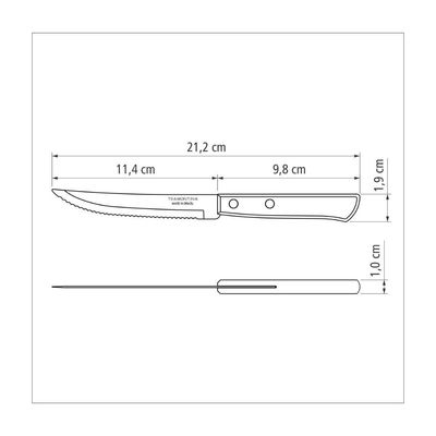 Kit 6 Faca Churrasco Tramontina Polywood Vermelha 5"