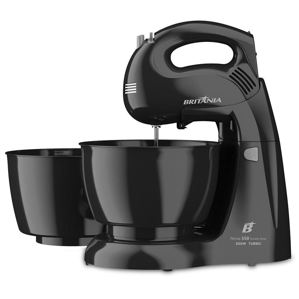 Batedeira Britânia Pérola 550 Turbo Double Bowl Preto 4,3l/3,1l - 110v - 033401232