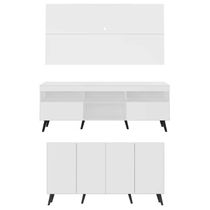 Conjunto Sala De Estar Rack Painel Tv 65 e Aparador Retrô