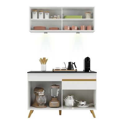Cozinha Compacta 2 Peças Leds Veneza Up Multimóveis Branca