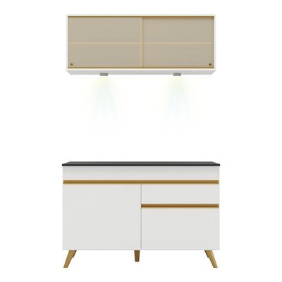 Cozinha Compacta 2 Peças Leds Veneza Up Multimóveis Branca